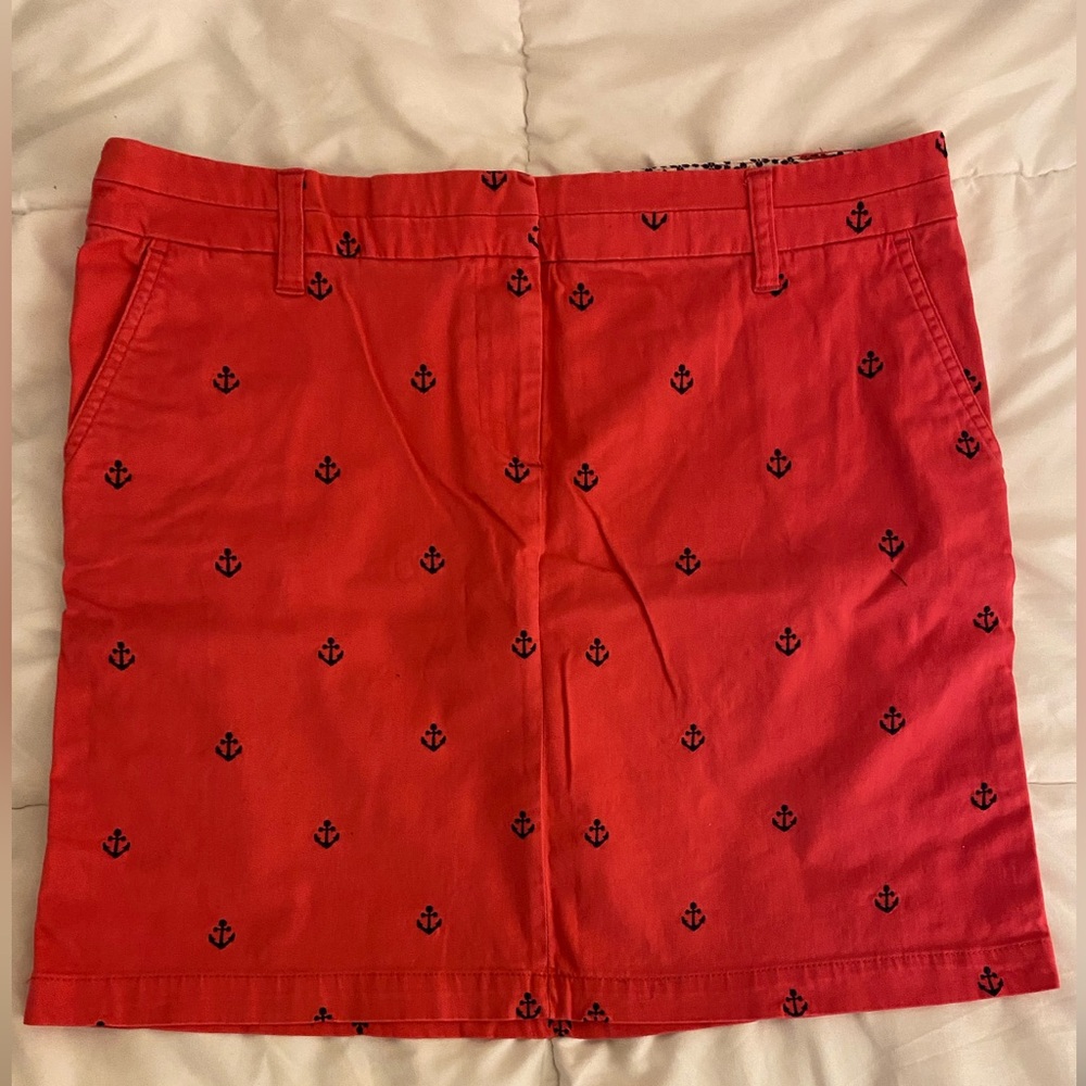 Deep Pink Skirt with Anchor Print